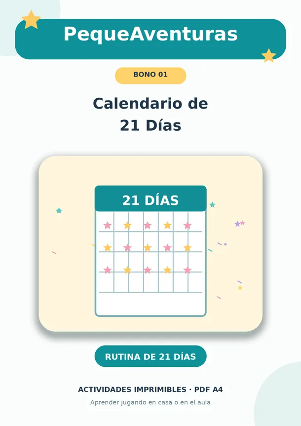 Portada del calendario de 21 días