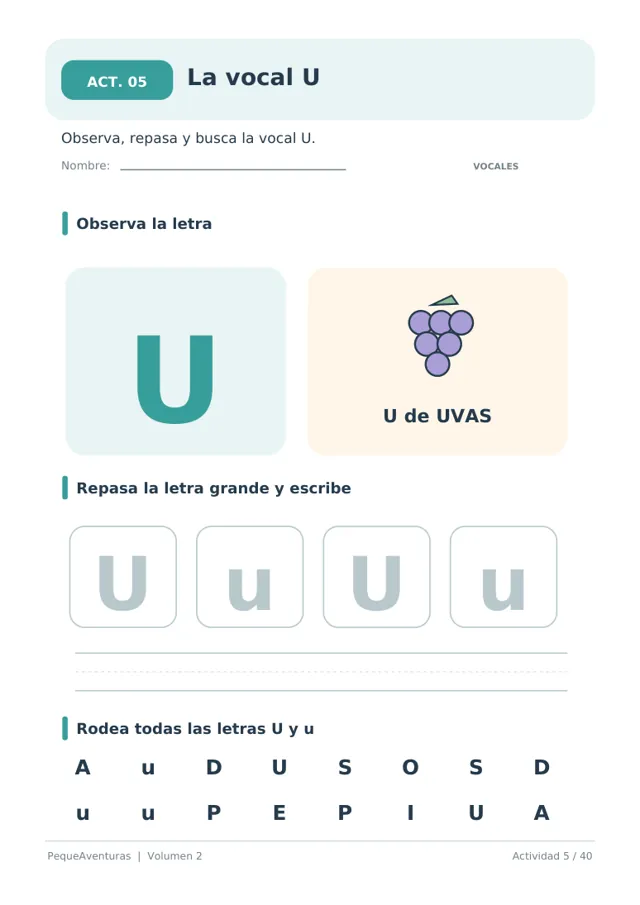 Ejercicio real de letras